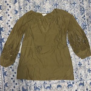 Mimi Maternity Top with Embroidered Accent Sleeve